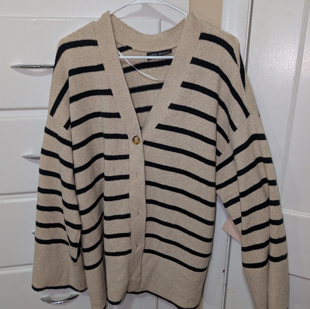 Lane Bryant Striped Cardigan
